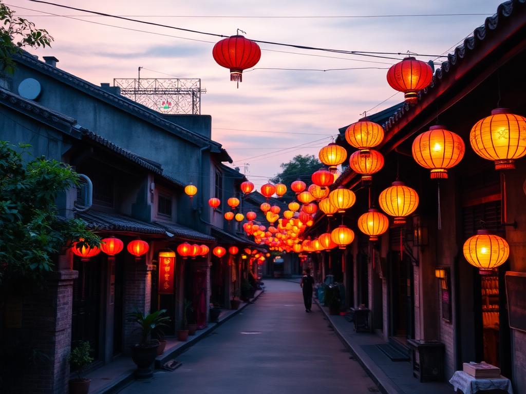 Hoi An lantern street at twilight — hoi an lantern street